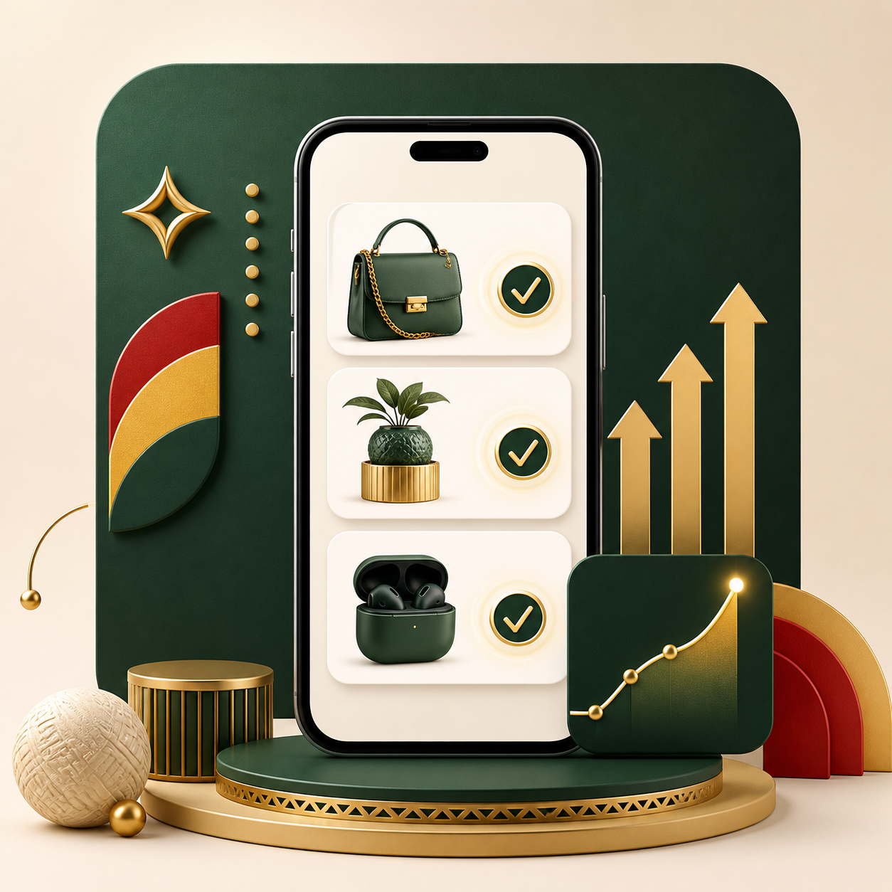 Smartphone product visibility illustration